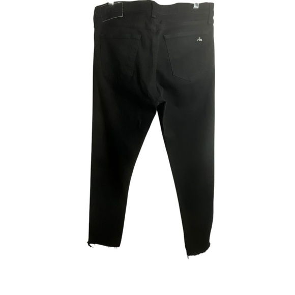 Rag & Bone Men Standard Issue Fit 1 Black Skinny Leg Button Fly Raw Hem Jeans - Picture 14 of 16